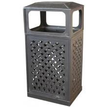Darlee Cast Aluminum Patio Trash Receptacle - Mocha
