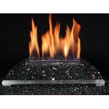 Rasmussen 30 Inch Black ALTERNA FireGlitter Set With Vent Free Natural Gas Stainless Steel Chassis Burner - Manual Safety Pilot