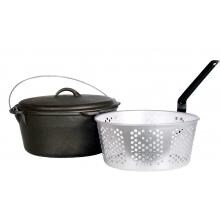 Cajun Cookware Dutch Ovens With Fry Basket 9 Quart Seasoned Cast Iron Dutch Oven