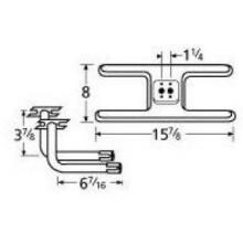 Stainless Steel H Twin, Centered, 1.25 Inch Offset Burner 10502-75812 image