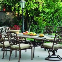 Darlee Santa Barbara 6-Person Cast Aluminum Patio Dining Set - Mocha