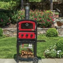 Fornetto Wood Fired Outdoor Pizza Oven On Cart - Red image