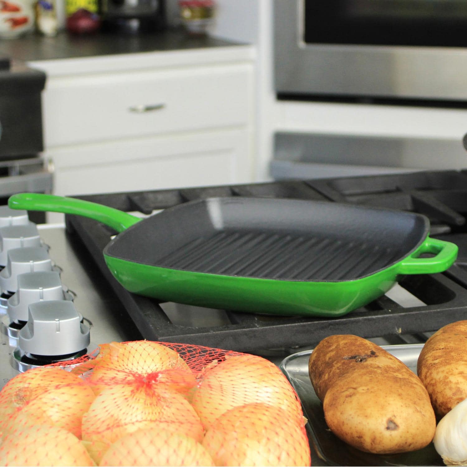 Lodge 10Inch Colored Enamel Cast Iron Grill Pan Emerald Gradated