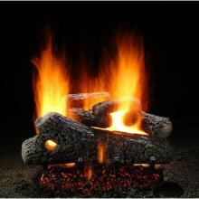 Hargrove 24-Inch Classic Oak Vented Natural Gas Log Set With E-Burner - Match Light image