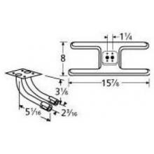 Stainless Steel H Twin, Centered, 1.25 Inch Offset Burner 10502-72502 image