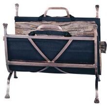 UniFlame Antique Copper Wrought Iron Log Rack With Canvas Carrier - W-1327
