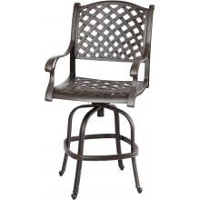 Darlee Nassau Cast Aluminum Patio Swivel Bar Stool - Antique Bronze
