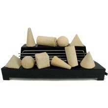 Rasmussen 30-Inch Beige ALTERNA FireShape Set With Vent Free Propane Black Chassis Burner - Remote Ready Safety Pilot image
