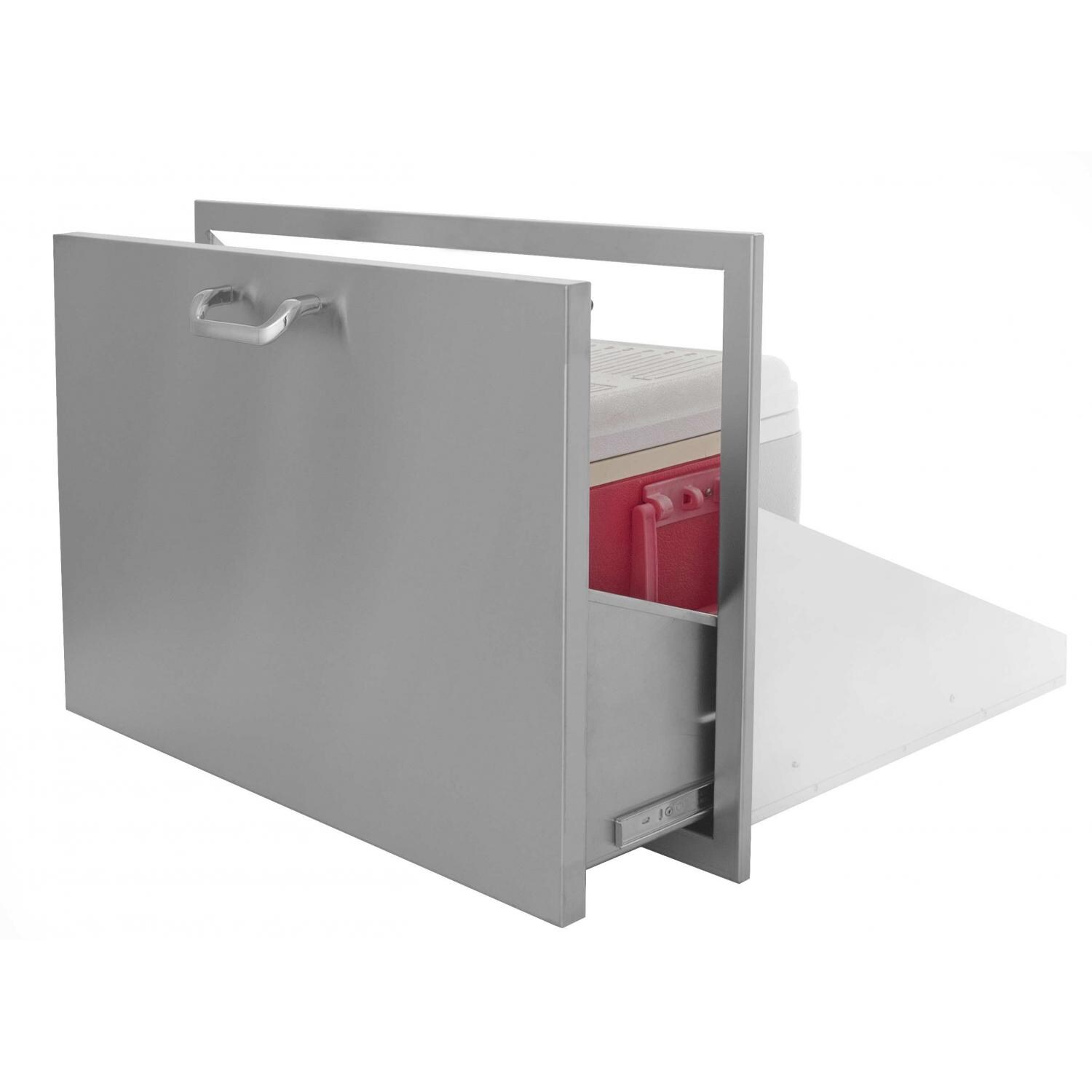 Kingston Raised Series 30Inch Stainless Steel RollOut Ice Chest Storage Drawer