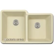 Polaris 32 X 20 Offset Double Bowl Granite Undermount Sink - Beige image