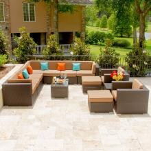 Lakeview Outdoor Designs Avery Island Wicker 9 Person Sectional Set