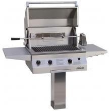 Solaire 27 Inch Deluxe All Convection Natural Gas Grill With Rotisserie On In-Ground Post - SOL-AGBQ-27GXL-IGP-NG image