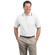 Port Authority Signature Cool Mesh Tipped Collar Polo Shirt 3XL - White/Khaki/Navy image