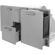 BBQ Guys Sonoma Series 42 Inch Door, Double Drawer & Roll-Out Trash Bin Combo