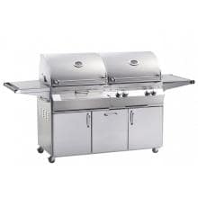 Fire Magic Aurora A830s Propane Gas And Charcoal Combo Grill With Rotisserie On Cart