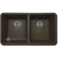 Polaris 32 X 18 Double Bowl Granite Undermount Sink - Mocha image