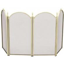 UniFlame 52-Inch 4 Fold Polished Brass Mini Fireplace Screen - S-2077