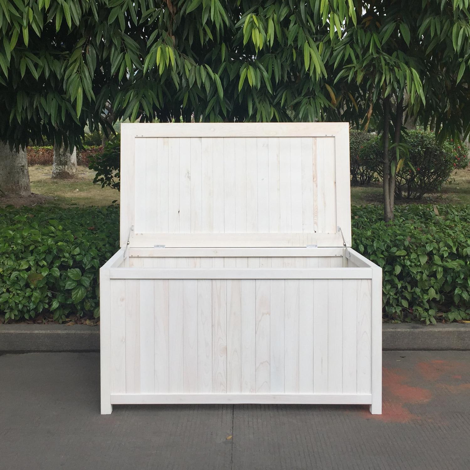 Pelican Hill Wood Storage Box White Ultimate Patio