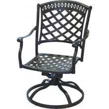 Darlee Sedona Cast Aluminum Patio Swivel Rocker Dining Chair - Mocha
