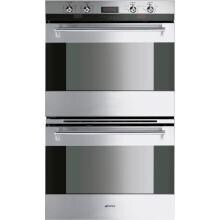 SMEG Classic 30-Inch Built-In Electric Double Wall Oven - Stainless - DOU330X