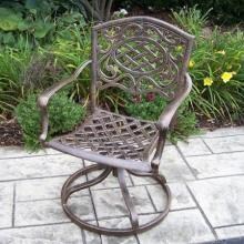 Oakland Living Mississippi Cast Aluminum Patio Swivel Rocker Dining Chair - Antique Bronze