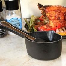 Cast Iron Sauce Pot With Nesting Silicone Basting Brush image