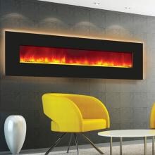 Amantii Wall Mount/Built-In 72-Inch Electric Fireplace - Black Glass - WM-BI-72