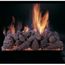 Rasmussen 24-Inch Pine Cone Gas Log Set With Vented Natural Gas Custom Pan Burner - Match Light image