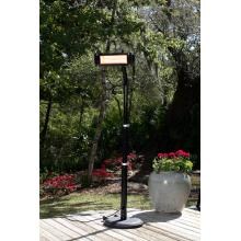 Fire Sense 1500 Watt Glass Front Electric Infrared Patio Heater With Telescoping Offset Pole And PVC Cover - Black