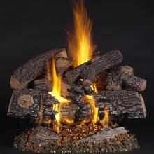 Rasmussen 24-Inch TimberFire Gas Log Set With Vented Natural Gas Custom Embers Pan Burner - Match Light image