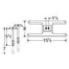 Stainless Steel H Twin, Centered, 1.25 Inch Offset Burner 10502-70301 image