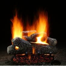 Hargrove 24-Inch Classic Oak Vented Propane Gas Log Set With System 4 Burner - Manual Safety Pilot image