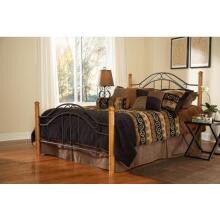 Hillsdale Winsloh Black And Medium Oak Metal And Wood Post Bed Set Without Frame - Queen - 164BQ image