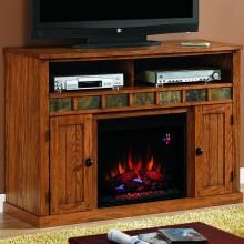 Sedona 52-Inch Electric Fireplace Media Console - Rustic Oak - 23MM0925