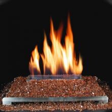 Rasmussen 30-Inch Copper ALTERNA See-Thru FireGlitter Set With Vent Free Natural Gas Stainless Steel Chassis Burner - Variable Flame Remote image