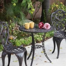 Darlee Hampton 2-Person Cast Aluminum Patio Bistro Set - Antique Bronze