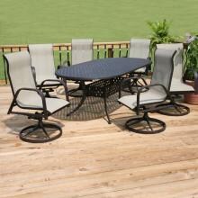 Lakeview Outdoor Designs Madison Bay Sling 6 Person Dining Set