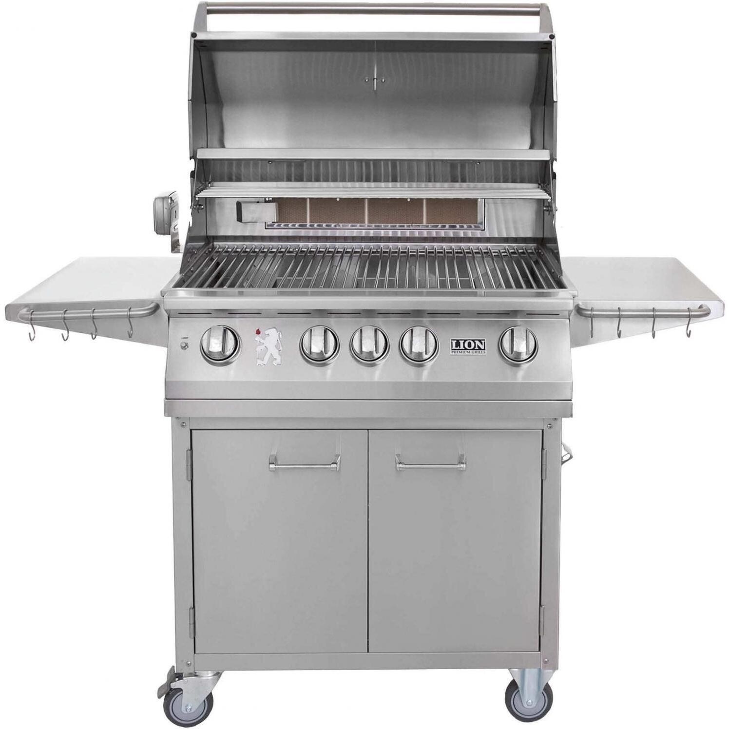 lion 32 inch stainless steel propane gas bbq grill on cart bbq guys lion 32 inch stainless steel propane gas bbq grill on cart bbq guys