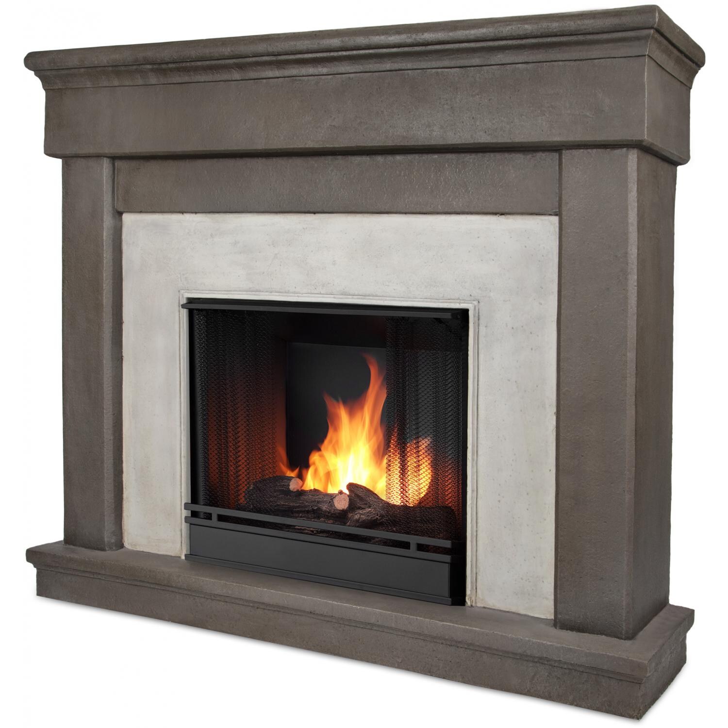Real Flame Cascade 49 Inch Gel Fireplace With Mantel