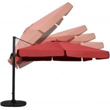 Darlee 10-Ft Square Cantilever Umbrella With Base - Henna