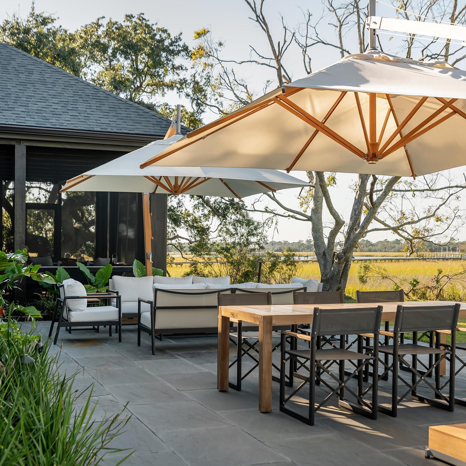 Teak + Table Barbados Director Chair in Asteroid - Lifestyle thumbnail