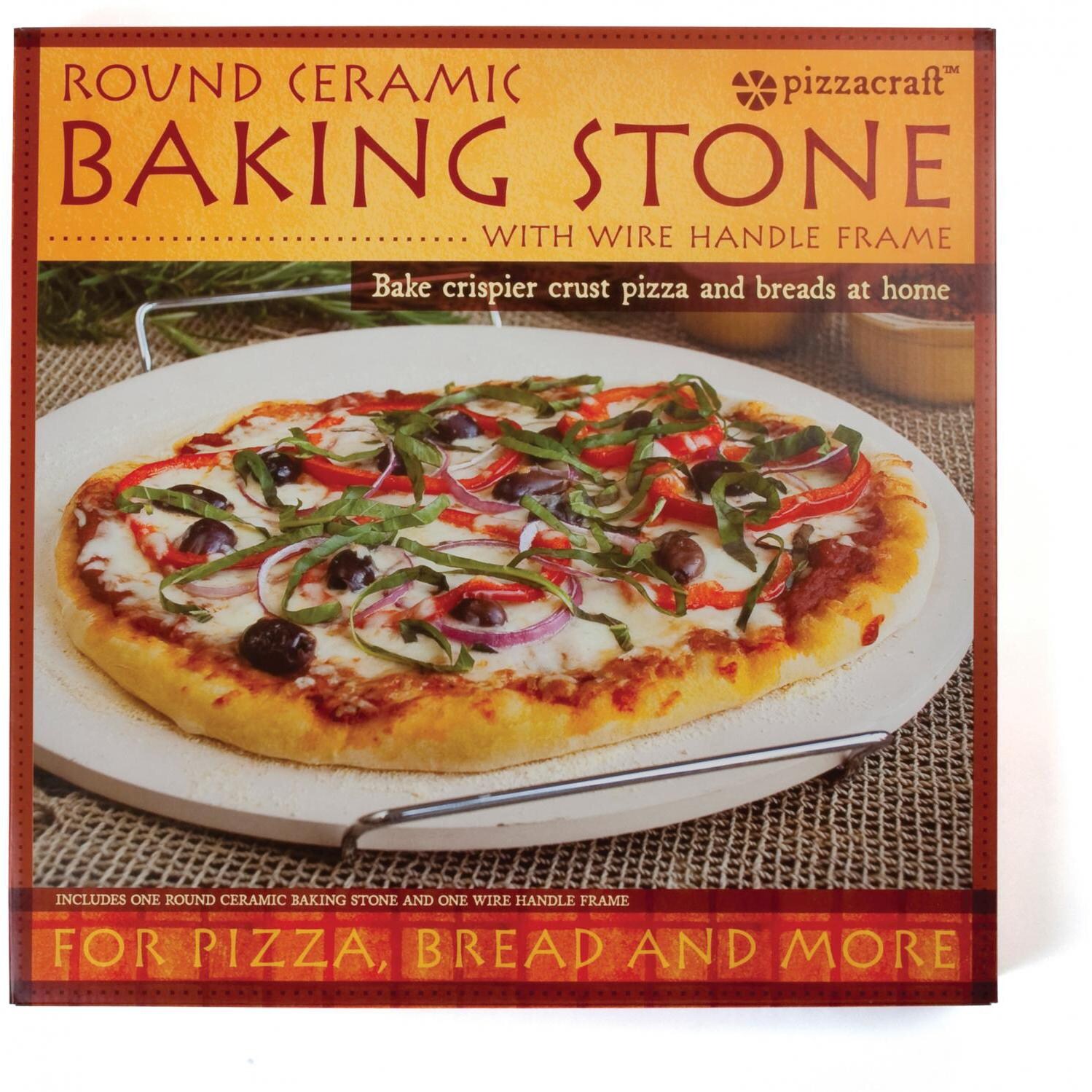 15-Inch Round Pizza Stone With Wire Frame - Packaging thumbnail