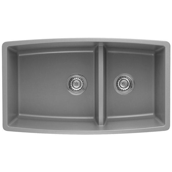 Blanco Performa 33 X 19 Silgranit II 13/4 Double Bowl Undermount Sink