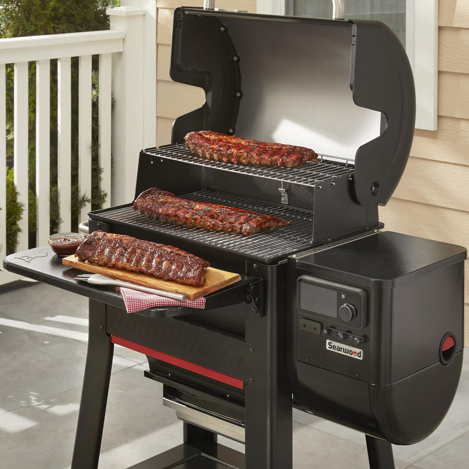 Weber 3400108 Folding Front Table for Searwood 600 Pellet Grill