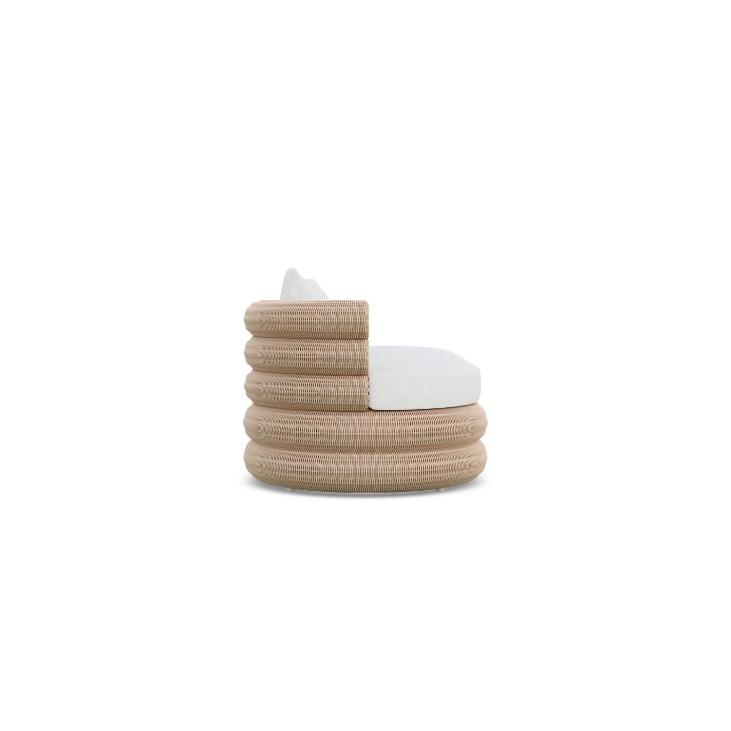 Azzurro Living TEX-W05S3-CU Texoma Wicker Sofa in Almond/Cloud - Side - White Background thumbnail