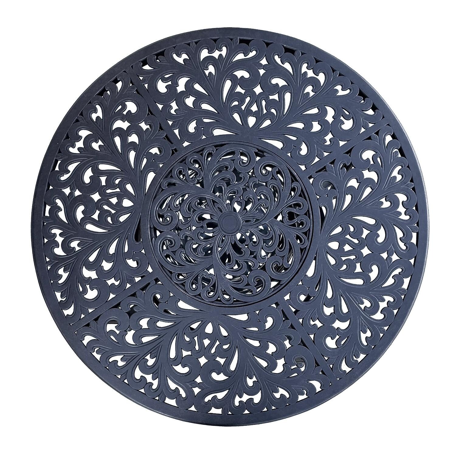 Darlee Series 80 Cast Aluminum Tea Table With Ice Bucket And Fire Pit Insert - Tabletop - White Background thumbnail