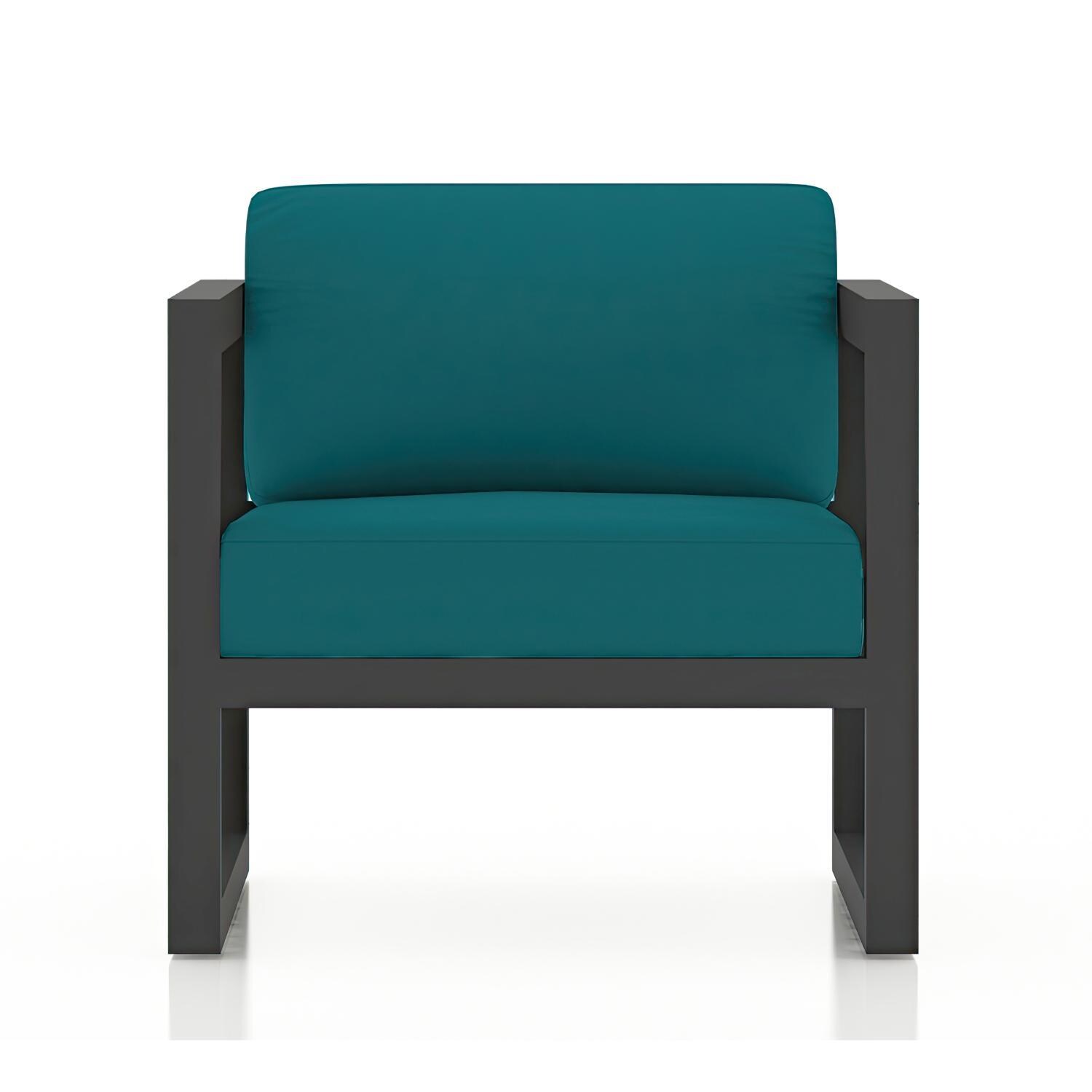 Misty Cove 3 Pc Seating Set in Slate w/Coffee Table & Spectrum Peacock Cushions by Lakeview - Frame - Color Swatch thumbnail