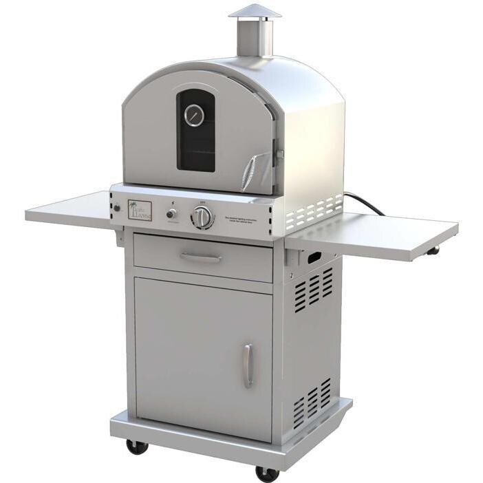 Pacific Living PL8430SS Natural Gas Stainless Steel Outdoor Pizza Oven On Cart (Ships As Propane With Natural Gas Fittings)