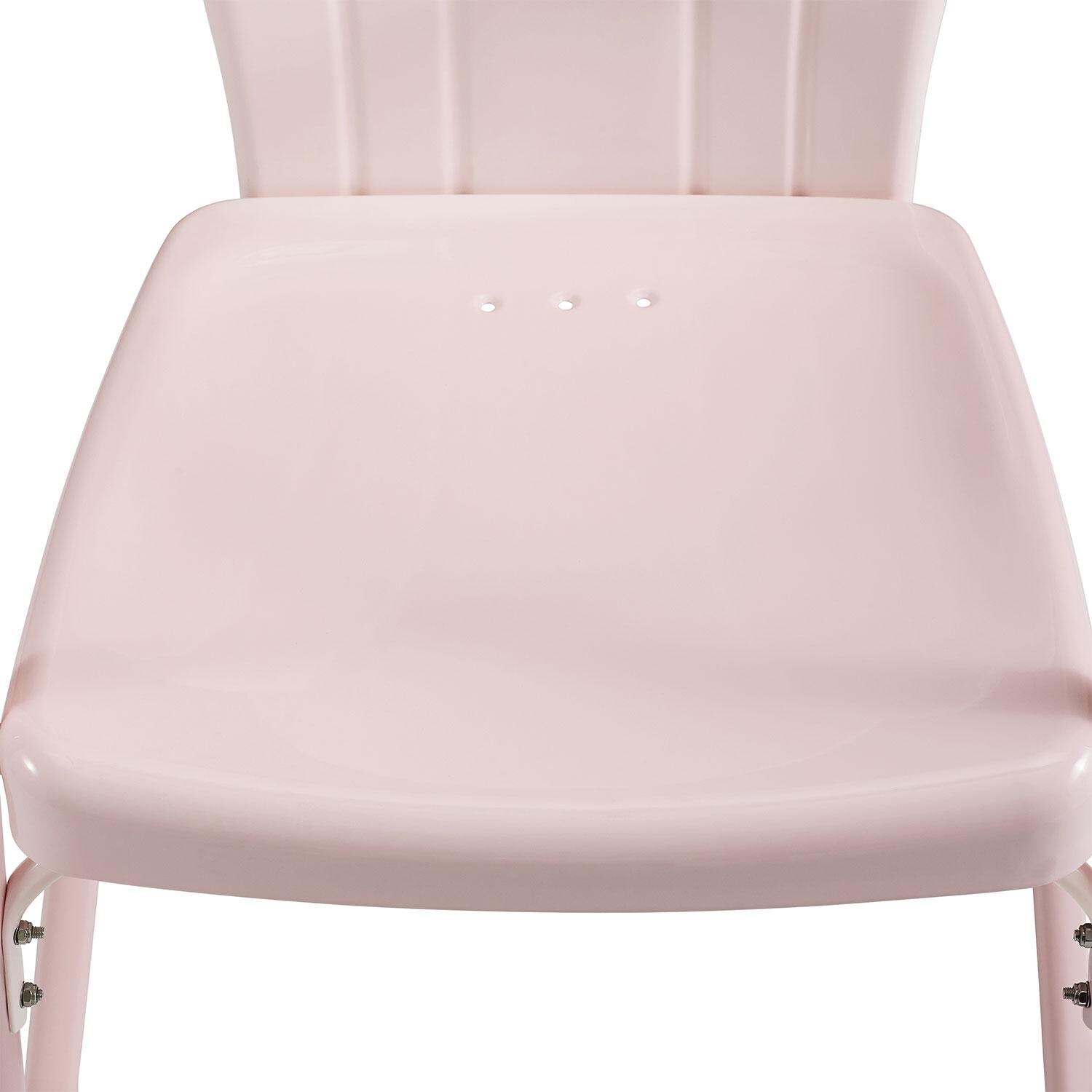 Ultimate Patio UP-32243PI 3Pc Retro Outdoor Bistro Set in Pastel Pink - Chair Seat - Detail thumbnail