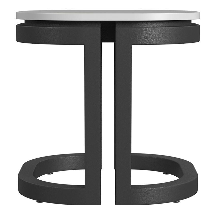 Malibu 22 Inch Black Aluminum End Table by Sunset West - Front - White Background thumbnail
